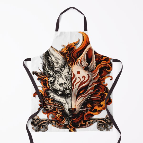 Item preview, Dual Kitsune Fox – Japanese Spirit of Fire and Darkness designed and sold by Emilysalae.