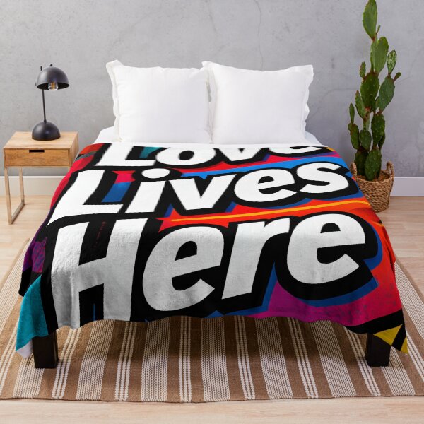 Item preview, Love Lives Here Vibrant Lettering Art with Colorful Style designed and sold by FreeFromDefault.