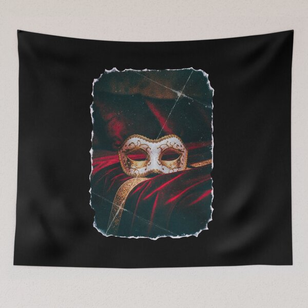 Item preview, Vintage Gold Carnival Mask on Crimson Velvet Gothic – Dark Romance Masquerade Art designed and sold by DarkRomanceMom.