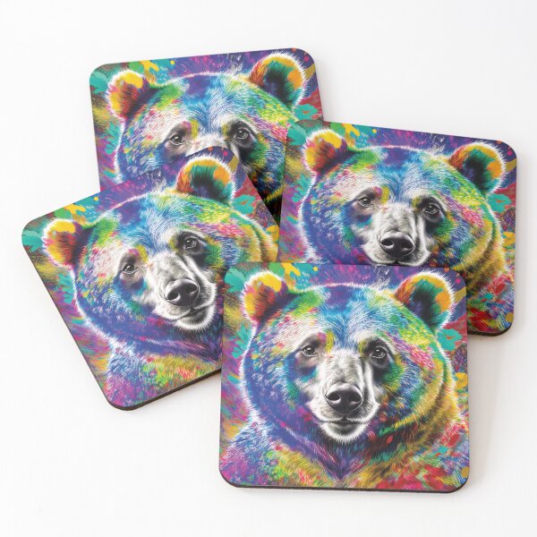 Item preview, Chromatic Bear – Vibrant Modern Wildlife Art designed and sold by Becky-Poppins.