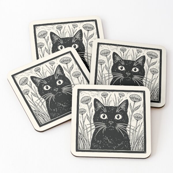 Item preview, Black Cat Vintage Floral Folklore Cottagecore designed and sold by Y-Vibes.
