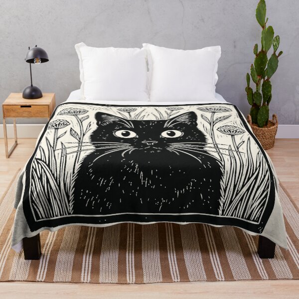 Artikelvorschau, Schwarze Katze Vintage Floral Folklore Cottagecore entworfen und verkauft von Y-Vibes.