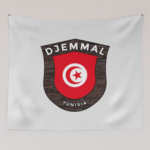 Item preview, Djemmal Tunisia | Flag Shield Travel Emblem designed and sold by World Designs.