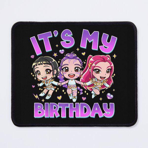 Item preview, Three Cute Kawaii Anime Girls Celebrating Birthday With Sparkles And Hearts designed and sold by Serene woods.