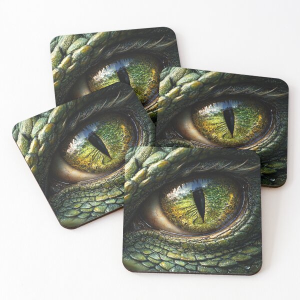 Item preview, Emerald Dragon Eye – Ancient Nature Guardian Close-Up Fantasy Art designed and sold by DrakariArt.