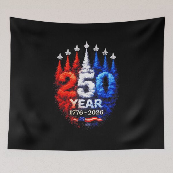 Item preview, Military Jet Planes Forming Two Hundred Fifty Years Anniversary With Color Smoke designed and sold by Serene woods.