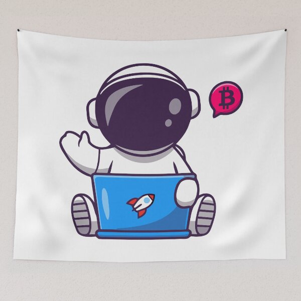 Item preview, Bitcoin To The Moon Astronaut Working on Laptop - Crypto Spaceman Graphic designed and sold by LightningSale.