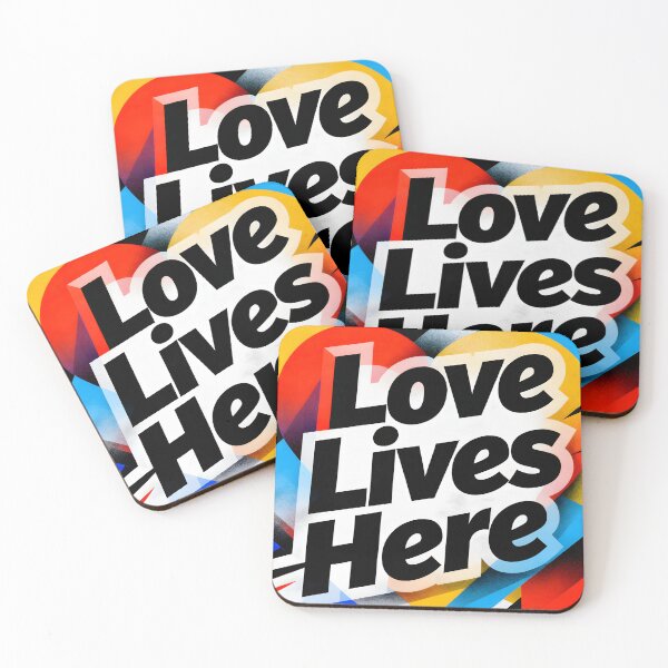 Item preview, Love Lives Here Positive Message Art in Bright Colors designed and sold by FreeFromDefault.