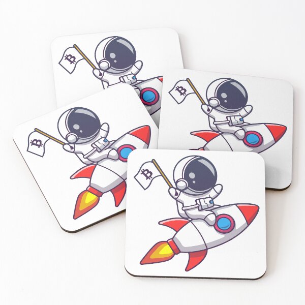 Item preview, Bitcoin To The Moon Astronaut on Rocket with Flag - BTC HODL Spaceman Design designed and sold by LightningSale.