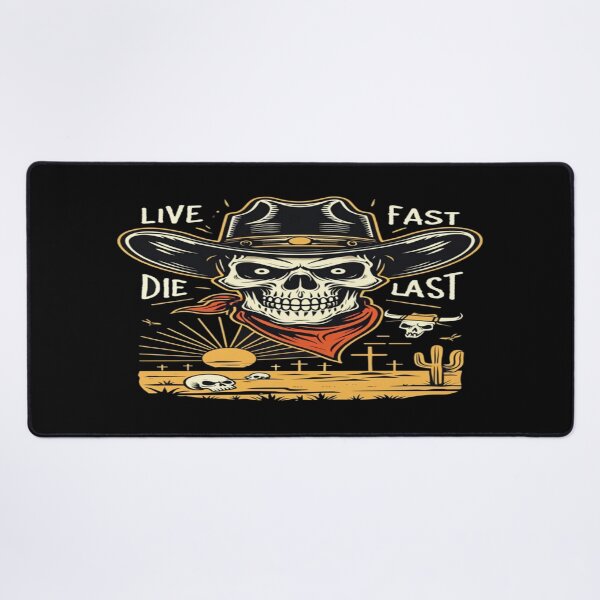 Item preview, Cowboy Skull Desert Art – Live Fast Die Last Western Gothic Design for Stickers, Tees & Posters designed and sold by Bright Nest Studio.