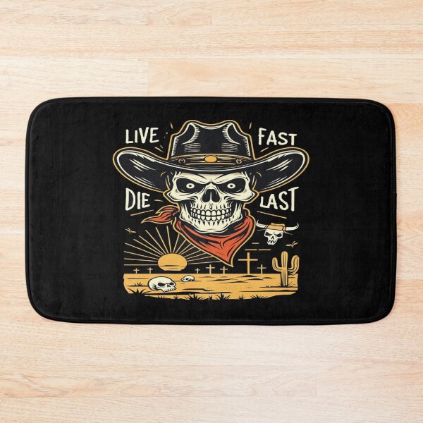 Item preview, Cowboy Skull Desert Art – Live Fast Die Last Western Gothic Design for Stickers, Tees & Posters designed and sold by Bright Nest Studio.
