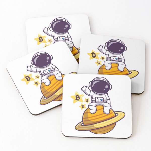 Item preview, Bitcoin Astronaut Waving on Saturn - BTC To The Moon Stars Design designed and sold by LightningSale.