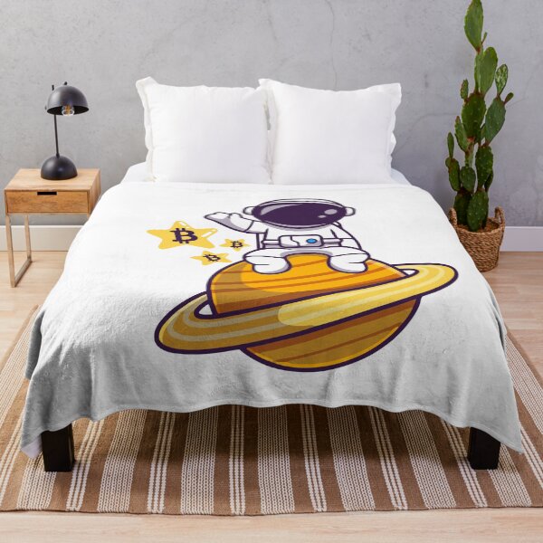 Item preview, Bitcoin Astronaut Waving on Saturn - BTC To The Moon Stars Design designed and sold by LightningSale.