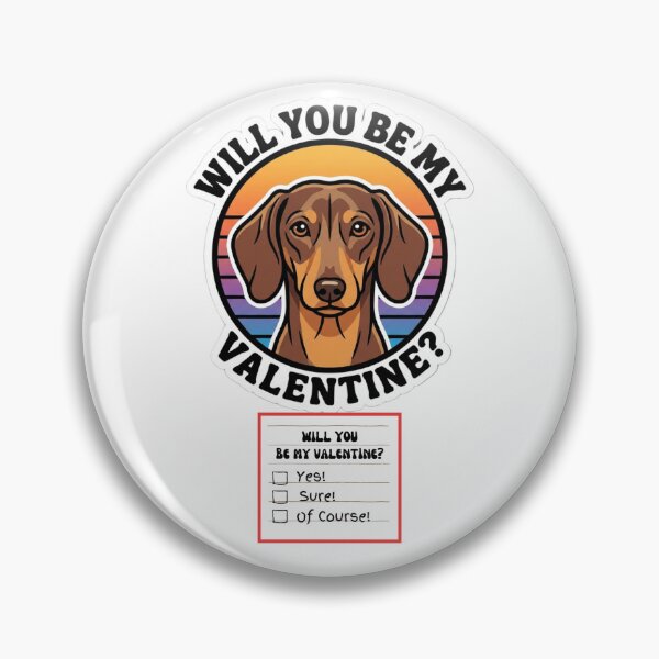 Item preview, Adorable Watercolor Doxie Daschund – Valentine’s Day Question designed and sold by M1234s.