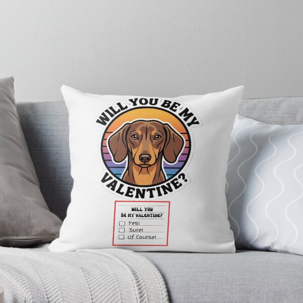 Item preview, Adorable Watercolor Doxie Daschund – Valentine’s Day Question designed and sold by M1234s.
