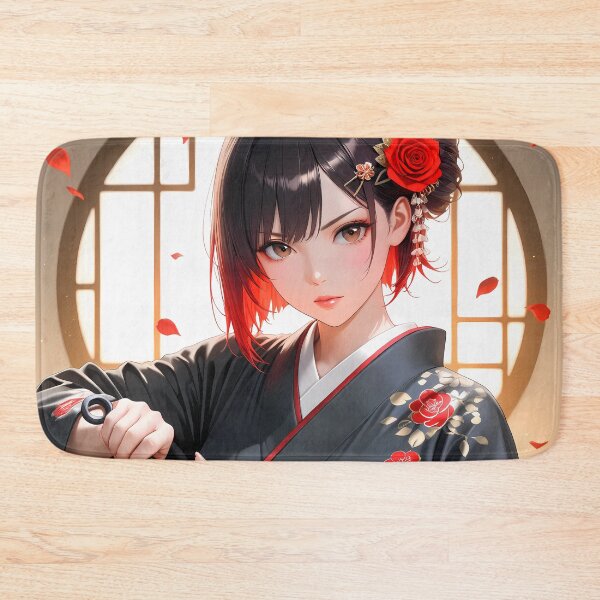 Item preview, Japanese Kawaii Anime Girl Kimono Ninja Aesthetic Art designed and sold by BorgSpareParts.