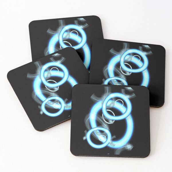 Item preview, Neon Blue Energy Rings – Futuristic Abstract Light Design designed and sold by NB-Artmagic.