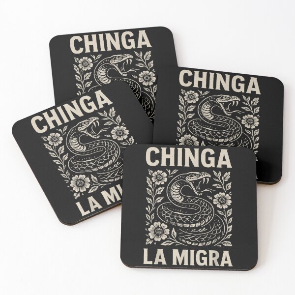 Item preview, Chinga La Migra Snake Floral Tattoo Style Vintage Mexican Protest Art designed and sold by SaboCollita.