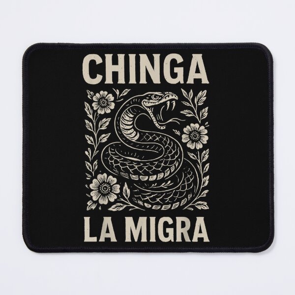 Item preview, Chinga La Migra Snake Floral Tattoo Style Vintage Mexican Protest Art designed and sold by SaboCollita.