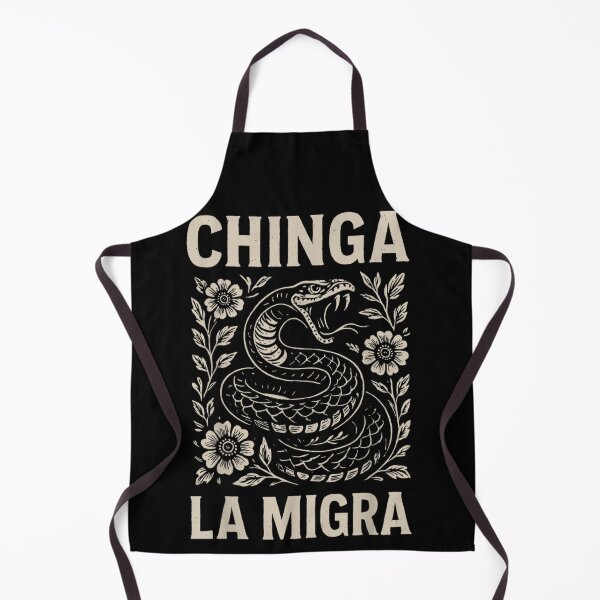 Item preview, Chinga La Migra Snake Floral Tattoo Style Vintage Mexican Protest Art designed and sold by SaboCollita.