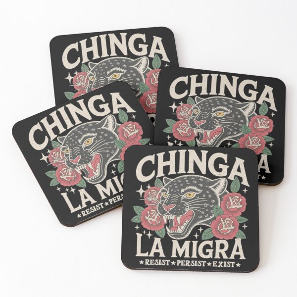Item preview, Chinga La Migra, Human Rights, Social Justice, Latino Protest, Support Immigrants, Black Floral Cat designed and sold by toongstudio.