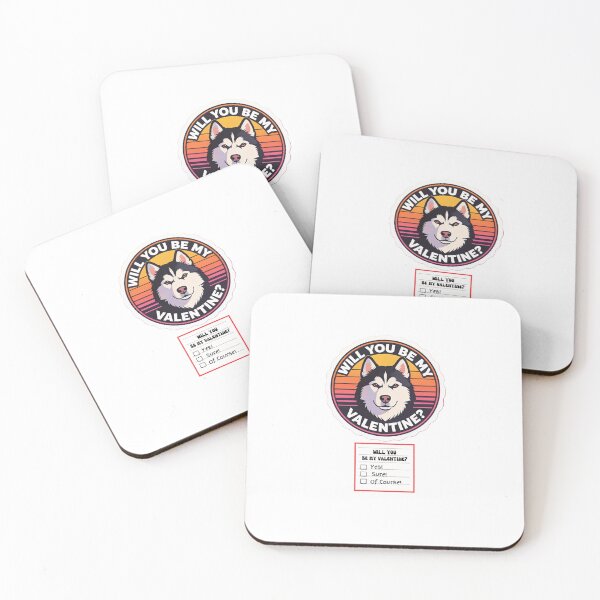 Item preview, Adorable Watercolor Retro Alaskan Malamute  – Valentine’s Day Question designed and sold by M1234s.