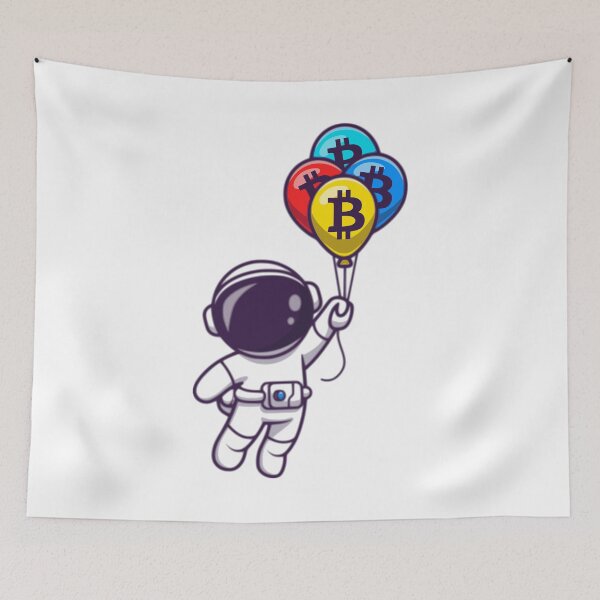 Item preview, Bitcoin Astronaut Floating with ₿ Balloons - To The Moon BTC HODL Design designed and sold by LightningSale.