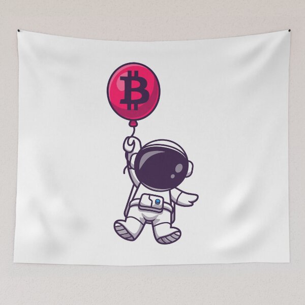 Item preview, Bitcoin Astronaut Floating with ₿ Balloon - To The Moon BTC HODL Design designed and sold by LightningSale.