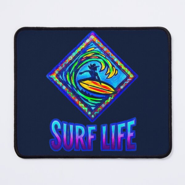 Item preview, SURF LIFE Art, Neon Surfer in Motion, Coastal Wave Design designed and sold by Big Bang Canvas.