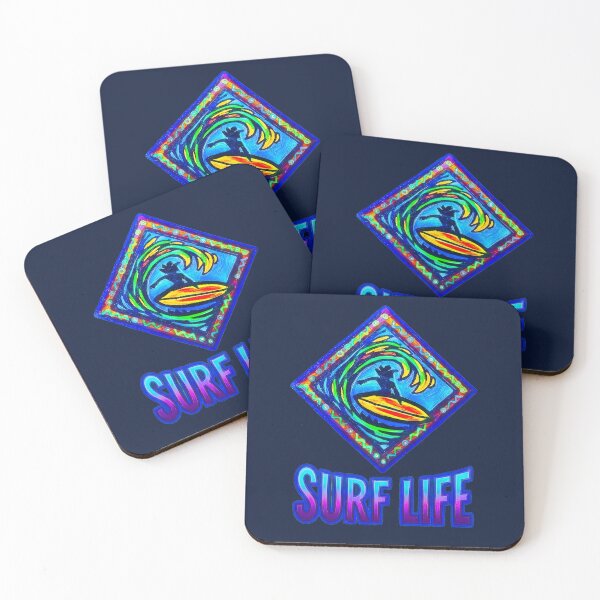 Item preview, SURF LIFE Art, Neon Surfer in Motion, Coastal Wave Design designed and sold by Big Bang Canvas.