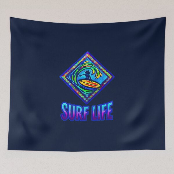 Item preview, SURF LIFE Art, Neon Surfer in Motion, Coastal Wave Design designed and sold by Big Bang Canvas.