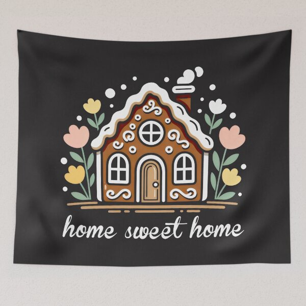 Item preview, Cozy Gingerbread House Home Sweet Home Illustration designed and sold by SplashTastic.