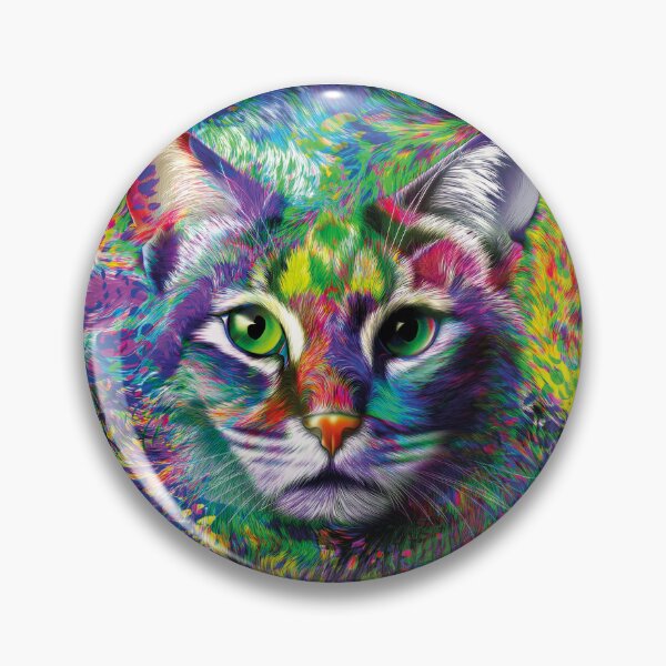 Item preview, Chromatic Cat – Playful Modern Pet Art designed and sold by Becky-Poppins.
