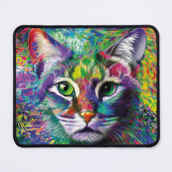Item preview, Chromatic Cat – Playful Modern Pet Art designed and sold by Becky-Poppins.