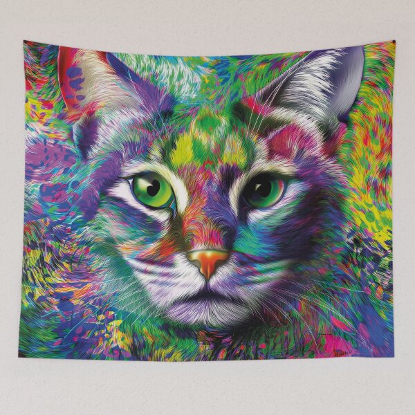 Item preview, Chromatic Cat – Playful Modern Pet Art designed and sold by Becky-Poppins.