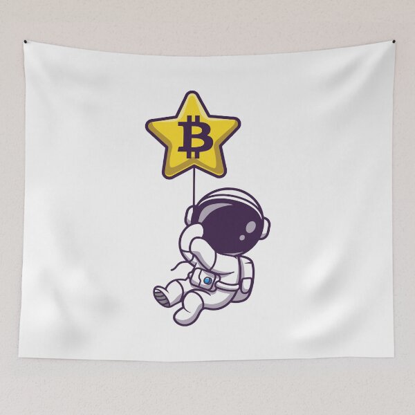 Item preview, Bitcoin Astronaut Floating with ₿ Star Balloon - To The Moon BTC HODL Design designed and sold by LightningSale.