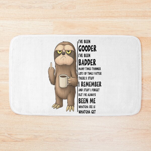 Item preview, Grumpy Sloth Holding Coffee Middle Finger Funny Relatable Morning Mood Art designed and sold by HenikaPonko.