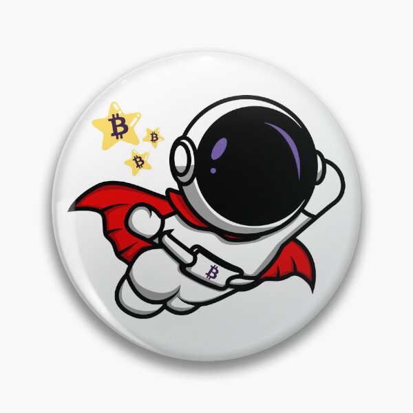 Item preview, Bitcoin To The Moon Superhero Astronaut Pose - BTC Flying HODLer Art designed and sold by LightningSale.