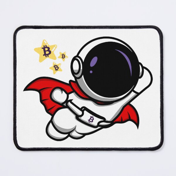 Item preview, Bitcoin To The Moon Superhero Astronaut Pose - BTC Flying HODLer Art designed and sold by LightningSale.