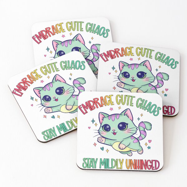Item preview, Mildly Unhinged Kawaii Cat designed and sold by Ink & Kind Studio.
