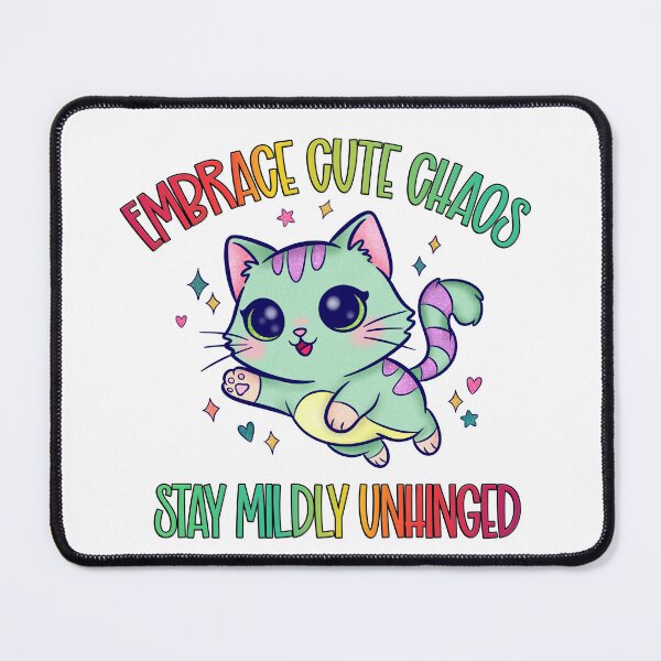 Item preview, Mildly Unhinged Kawaii Cat designed and sold by Ink & Kind Studio.