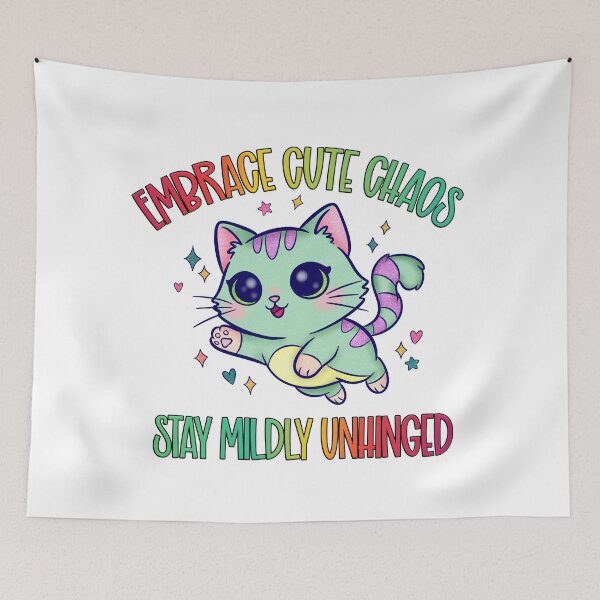 Item preview, Mildly Unhinged Kawaii Cat designed and sold by therealkbyers.