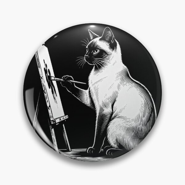 Item preview, Siamese Cat Painting Engraving Art – Vintage Style Cat Illustration designed and sold by CatVibesStudio.