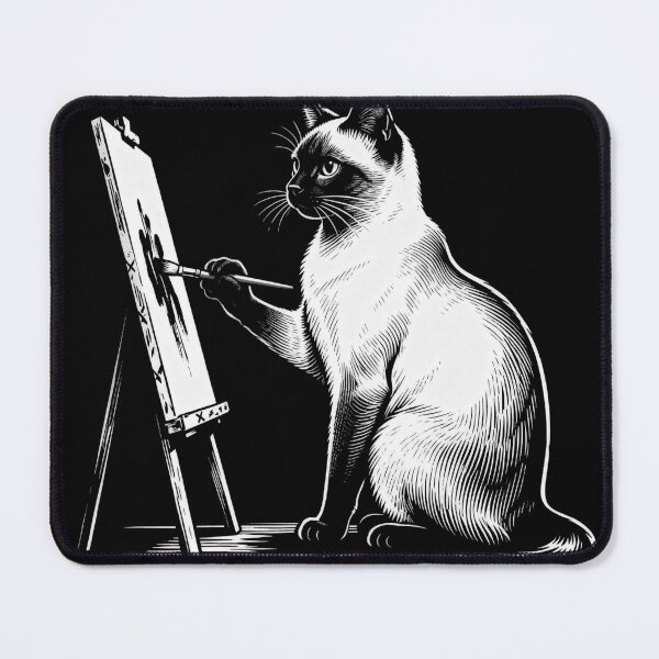 Item preview, Siamese Cat Painting Engraving Art – Vintage Style Cat Illustration designed and sold by CatVibesStudio.