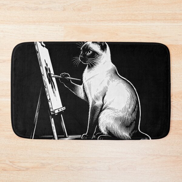 Item preview, Siamese Cat Painting Engraving Art – Vintage Style Cat Illustration designed and sold by CatVibesStudio.