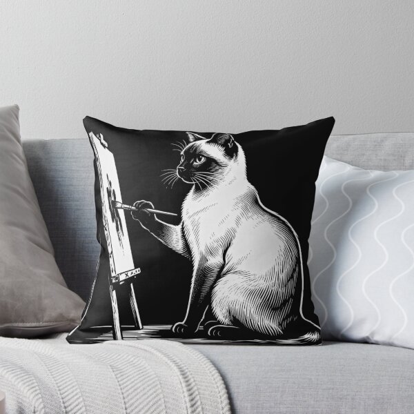 Item preview, Siamese Cat Painting Engraving Art – Vintage Style Cat Illustration designed and sold by CatVibesStudio.