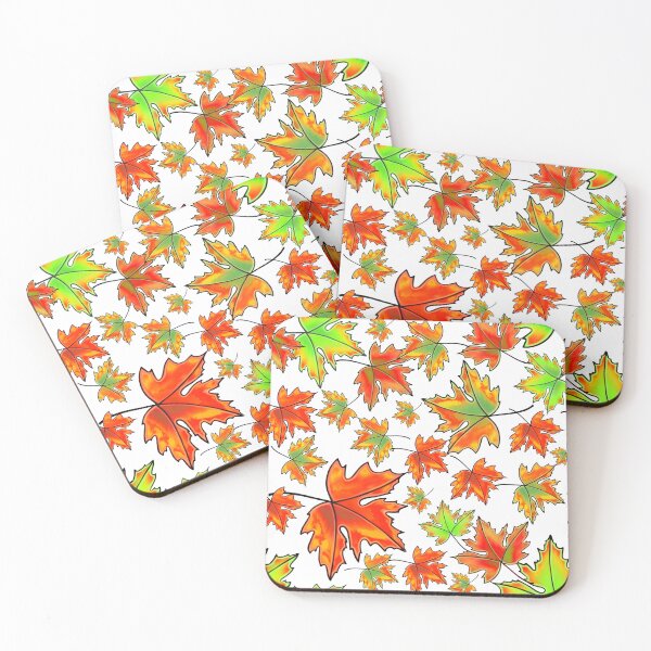 Item preview, Elegant Fall Autumn leaf pattern  Fall leaves Maple leaves red and orange leaves  designed and sold by hollycooper.