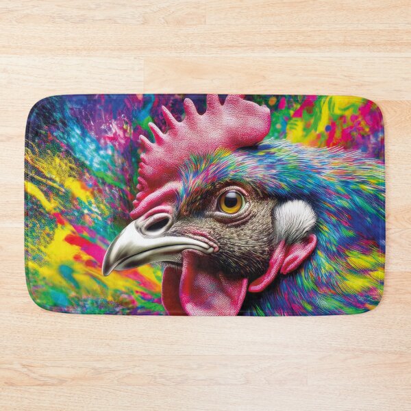 Item preview, Chromatic Chicken – Bold Farmcore Art designed and sold by Becky-Poppins.