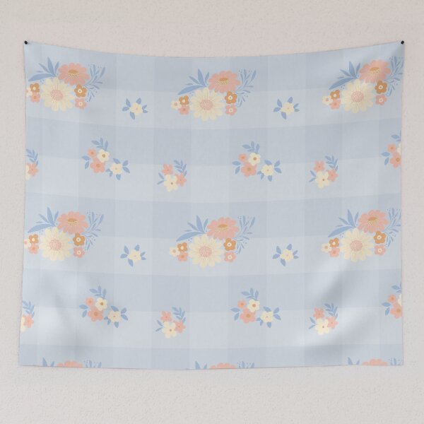 Item preview, Prairie Blossom In Blue Gingham designed and sold by Kozee.