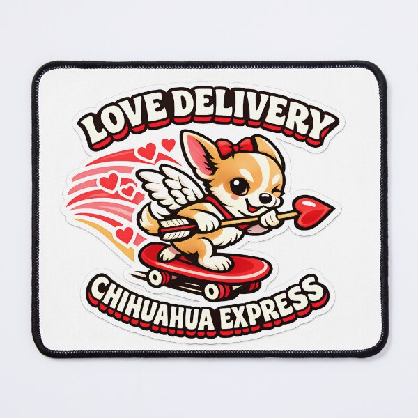 Item preview, Valentines Chihuahua Cupid Love Delivery Skateboard designed and sold by MukuMint.